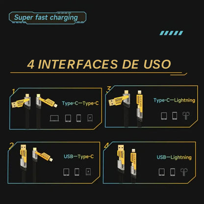 Cable de Carga Multi USB 4 en 1